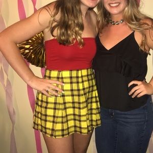 Pleated plaid skort